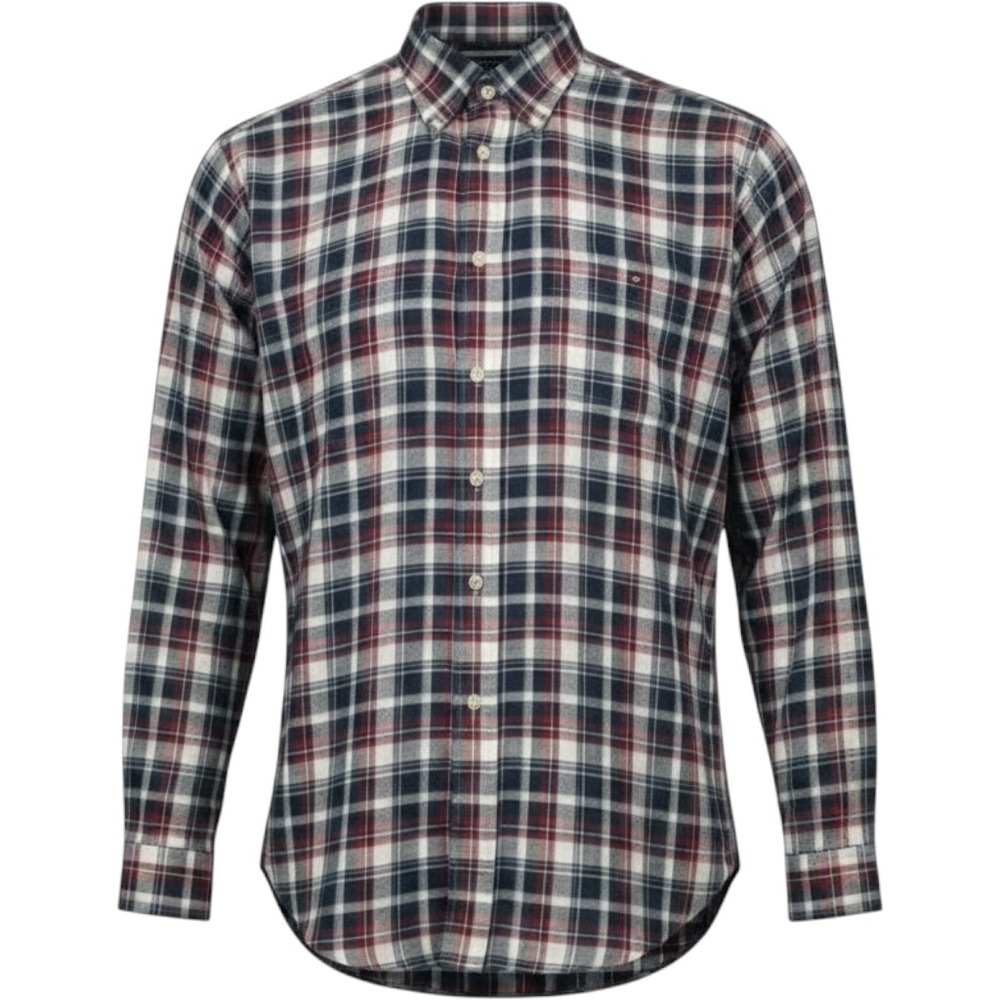 Brooks Brothers 346 Mens XXL Plaid Button Down Shirt Navy Red White Cotton